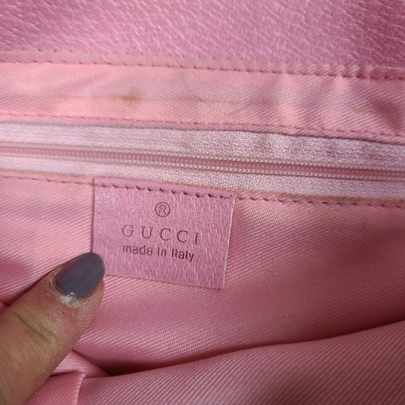 Vintage Gucci Monogram Canvas Shoulder bag- Medium- Signature canvas with pink - Picture 8 of 9